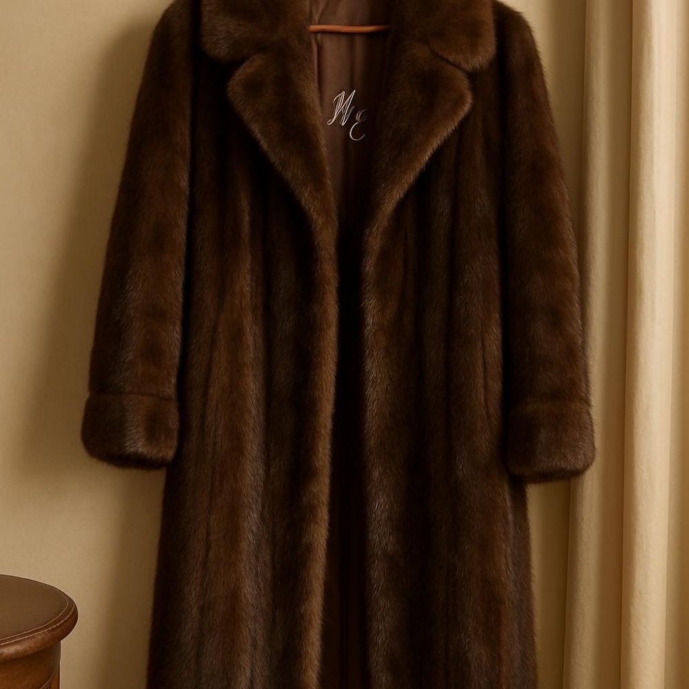 Elegant Real Mink Fur Coat - Picture 1 of 7